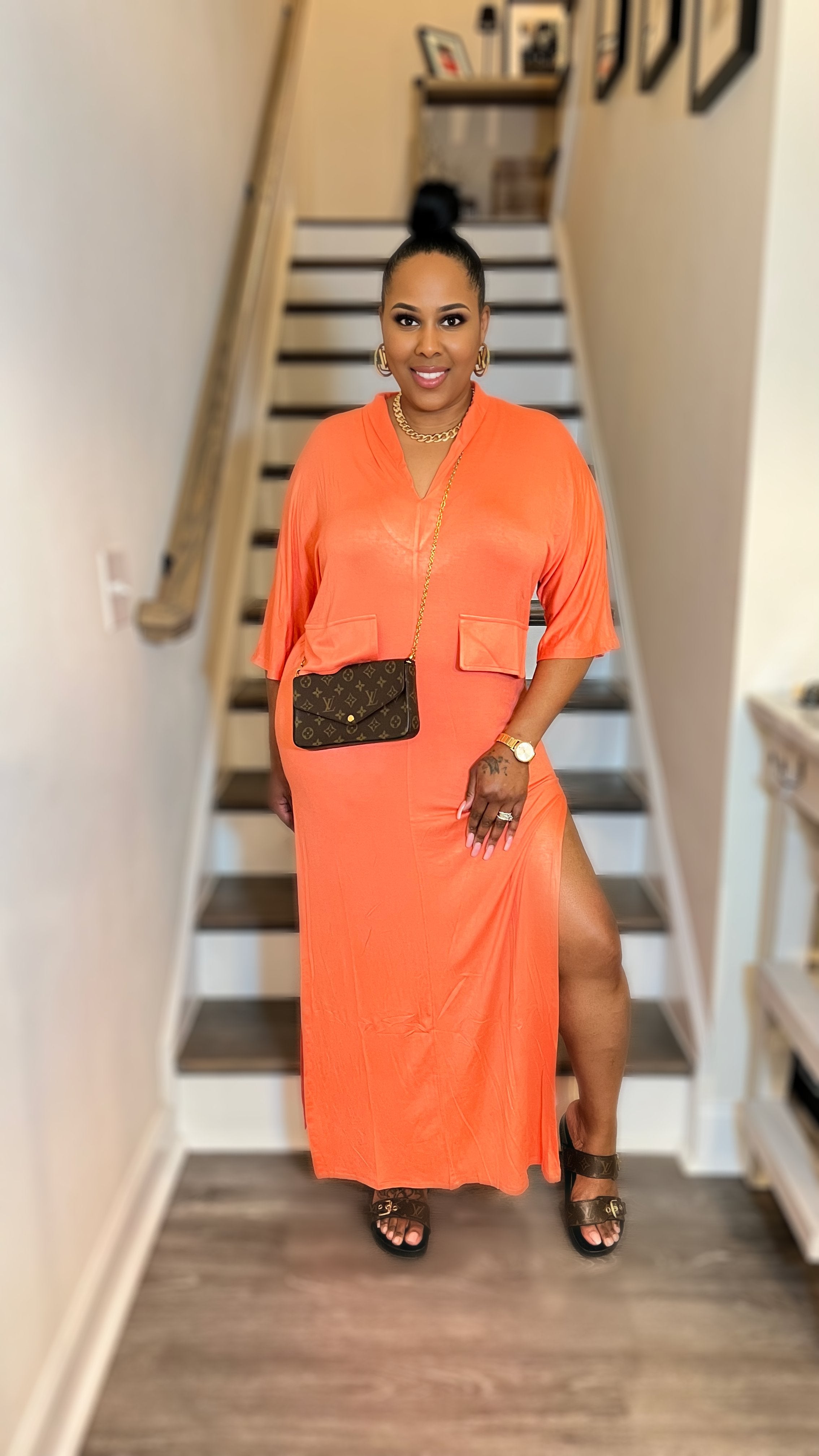 Lovely Day Maxi Dress- Coral