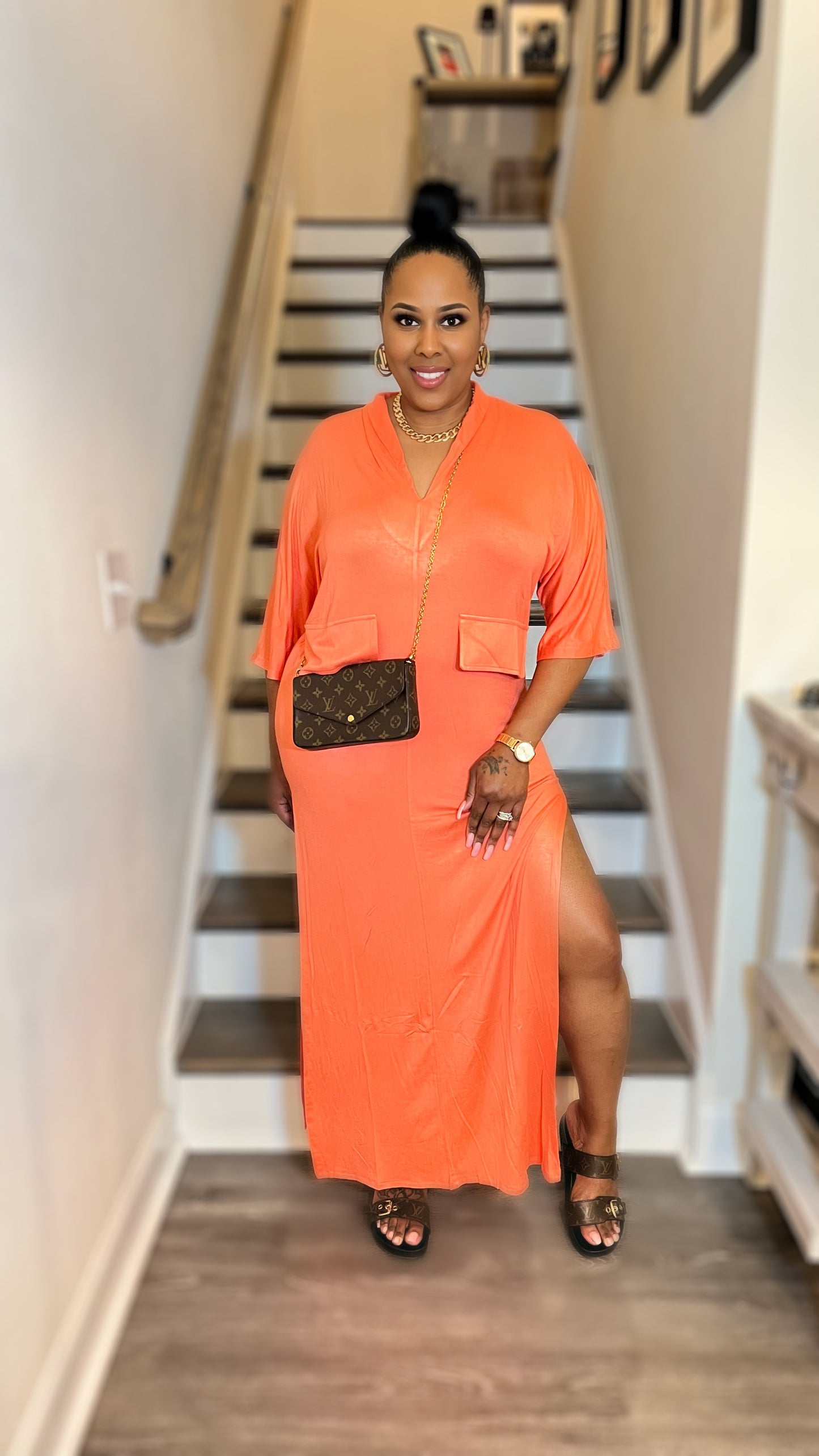 Lovely Day Maxi Dress- Coral