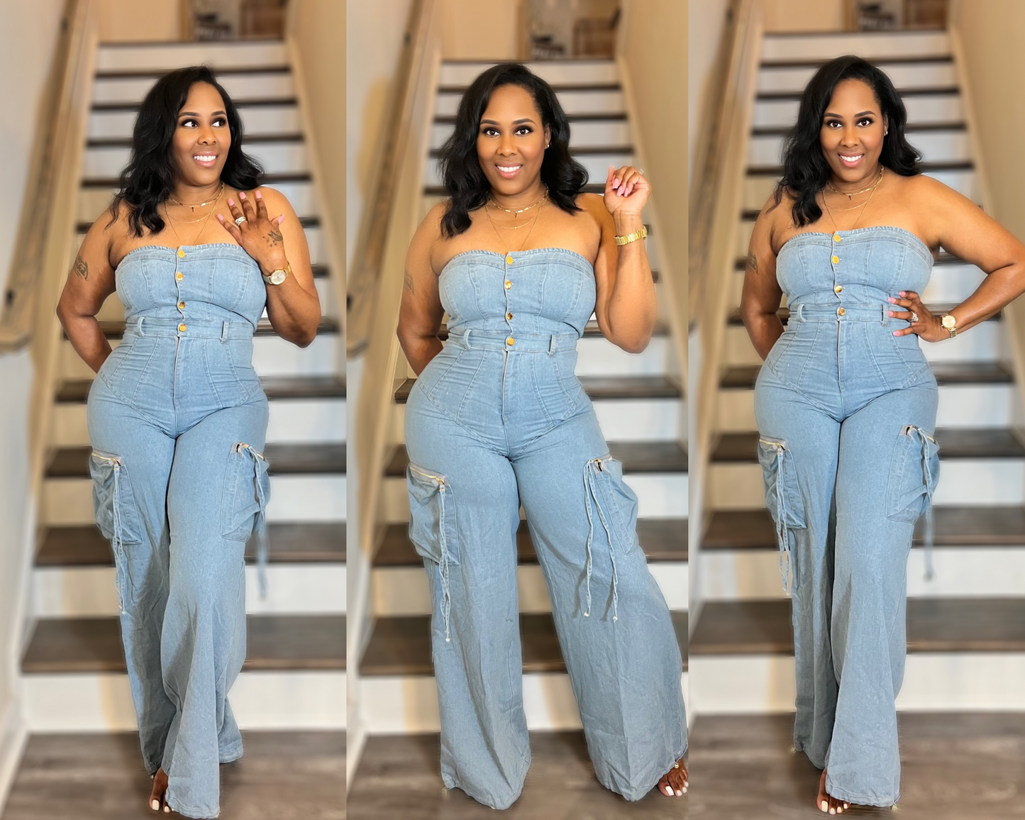 Kimmy Denim Cargo Jumpsuit