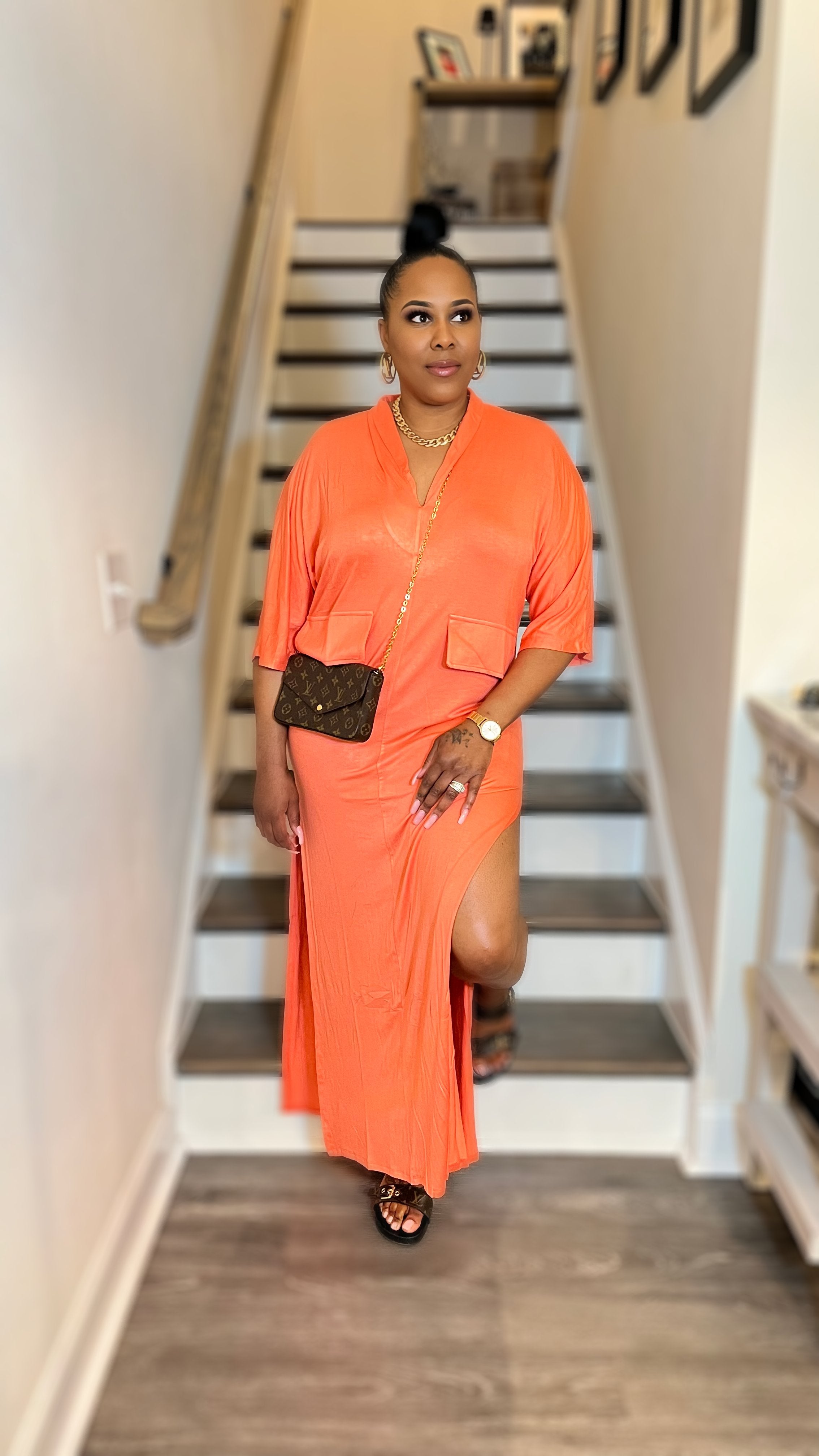Lovely Day Maxi Dress- Coral