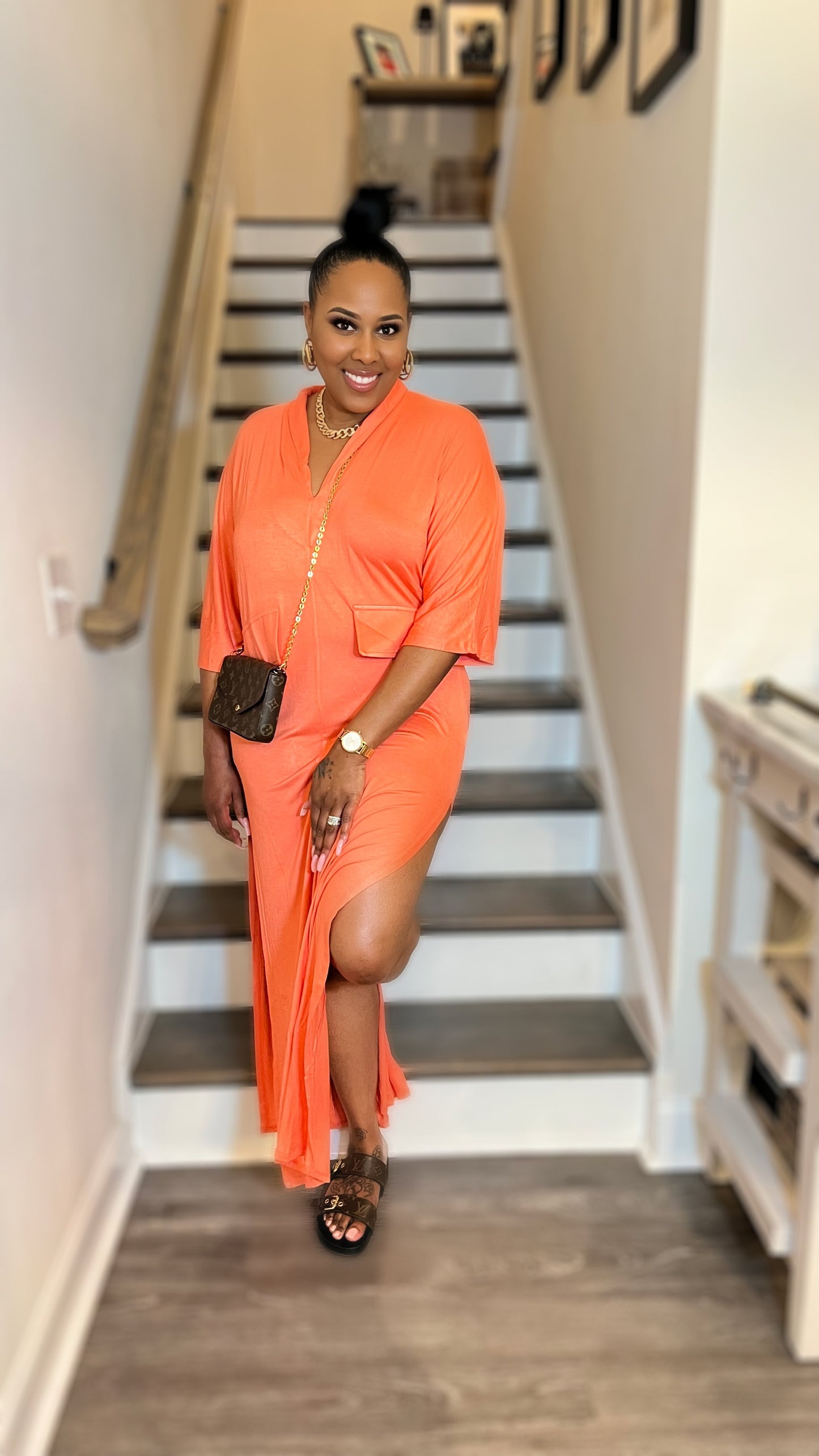 Lovely Day Maxi Dress- Coral