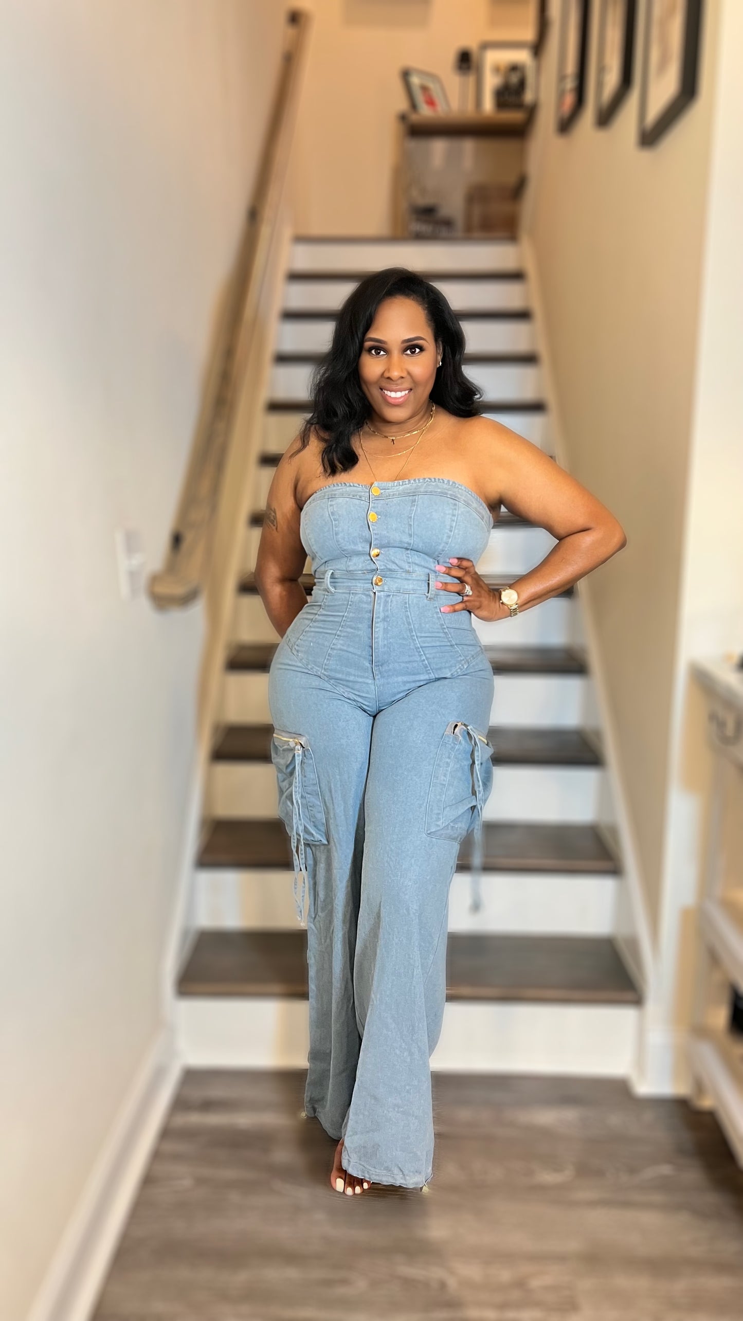 Kimmy Denim Cargo Jumpsuit